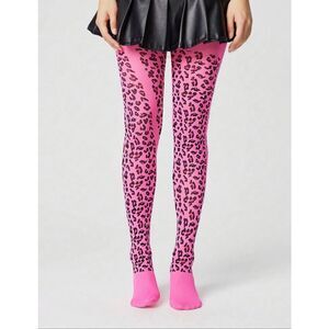 Pink Cheetah Patterned Tights